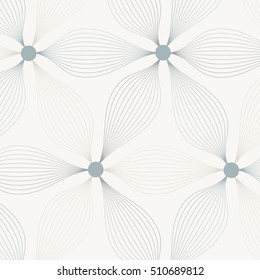 Abstract linear petal flower. Vector pattern
