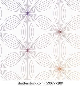 Abstract linear petal flower. Vector pattern