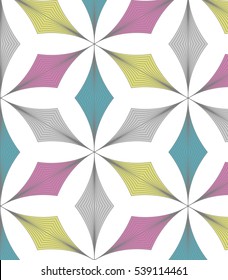 Abstract linear petal flower. Vector pattern 