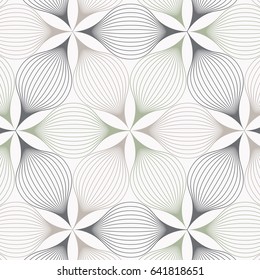 Abstract linear petal flower. Vector pattern
