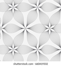 Abstract linear petal flower. Vector pattern.pattern is on swatches panel