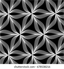 Abstract linear petal flower. Vector pattern
