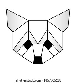 Abstract linear polygonal head of a fox. Contour for tattoo, logo, emblem and design element.