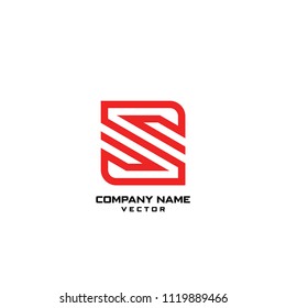 Abstract Linear S Logo Template Vector