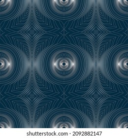 Abstract linear Seamless dark green and white Spiral Background. High Saturated. Vector illustration