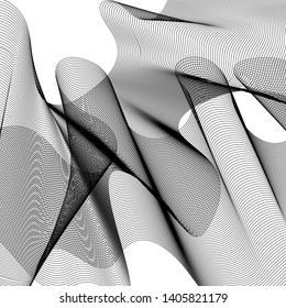 Abstract Linear Shape Vector on Stripes Background.