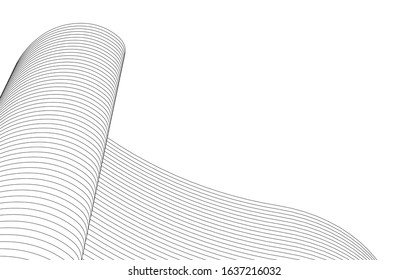 abstract linear shapes 3d illustration