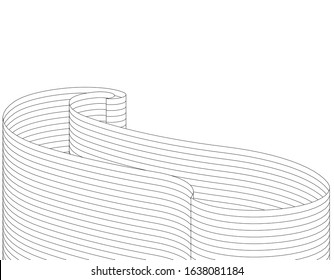 abstract linear shapes 3d illustration