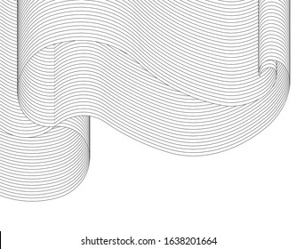 abstract linear shapes 3d illustration