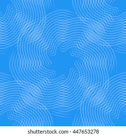 abstract linear shapes, blue seamless background, vector illustration