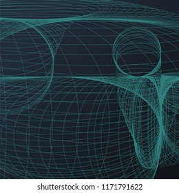 Abstract linear shapes. Vector background.