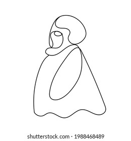 abstract linear silhouette of man in minimalistic simple style. vector drawing for logo, advertising, stickers. one line. 