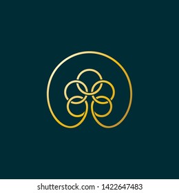 Abstract Linear tree logotype. Premium tree logo icon. Vector