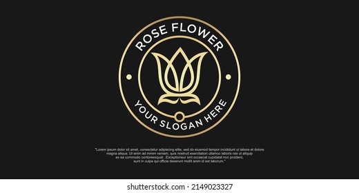 Abstract linear tulip icon. Flower bud symbol. Beauty, spa salon, cosmetics or boutique logo.