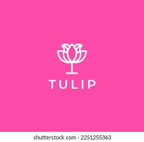 Abstract linear tulip icon for your business or company logo
