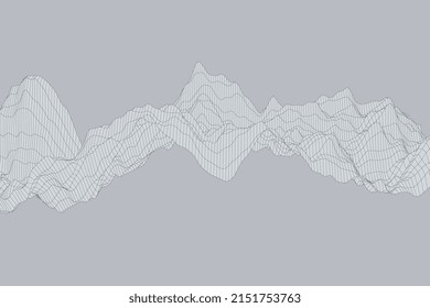 Abstract linear turbulence white texture. Contour waves with nontrivial tech ornament background