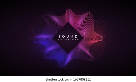 Abstract linear vector frame for text. Modern Art graphics. Dynamic shapes stylish geometric. Black background. Element for design business cards, invitations, gift cards, flyers, brochures, posters