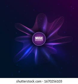 Abstract linear vector frame for text. Modern Art graphics. Dynamic shapes stylish geometric. Black background. Element for design business cards, invitations, gift cards, flyers, brochures, posters