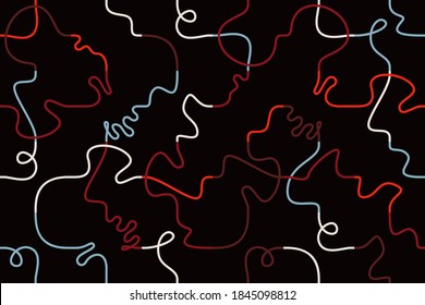 Abstract linear vector pattern made with seamless thin wavy lines. Light composition, useful for wallpaper, web design, business card, invitation, poster, textile print, background.