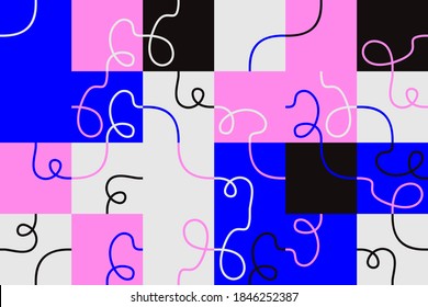 Abstract linear vector pattern made with seamless thin wavy lines. Light composition, useful for wallpaper, web design, business card, invitation, poster, textile print, background.