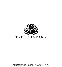 Abstract linear vector tree logo icon design. Universal luxury premium solid symbol. Creative park nature bio relax spa sign logotype. branch and tree logo for company