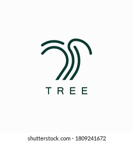 Abstract linear vector tree logo icon design. (Royalty free)