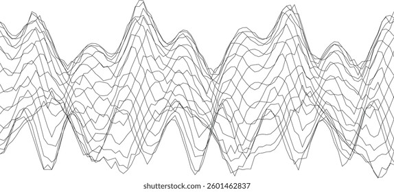 Abstract linear wave pattern for modern design concepts and audio visualization.