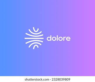 Abstract linear waves logo. Creative finger print lines sign. Vector illustration.