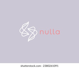 Abstract linear waves logo. Creative brain intellect sign. Flow motion stream symbol. Vector illustration.