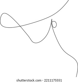 Abstract linear woman in hat. Minimal portrait. Head fashionable accessory. One line continuous. Beauty and glamour concept. Cap headgears for lady. Hand drawn vector illustration.