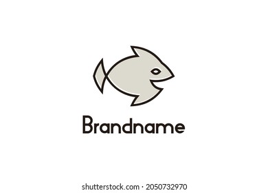 Resumen del concepto de diseño del logotipo del pez lino.