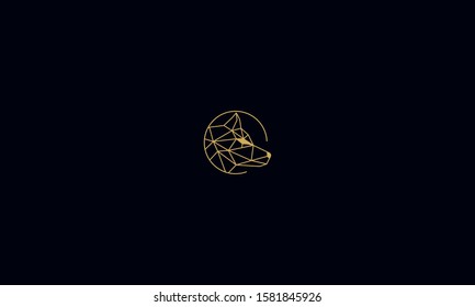 abstract lineart Geometric Wolf icon logo 