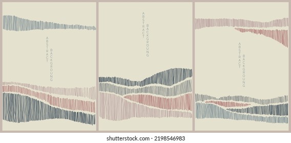 abstract lined asian art on light background in red and blue colours