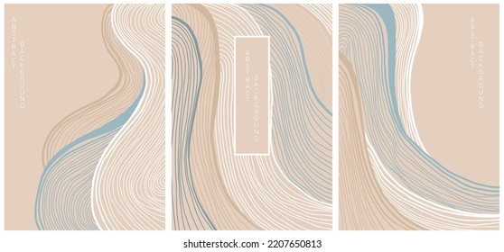 abstract lined asian art on light background in red and blue colours
