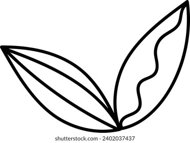 Abstract Lined Leaves Vector Illustration