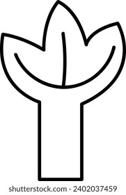 Abstract Lined Plant Vector Illustration