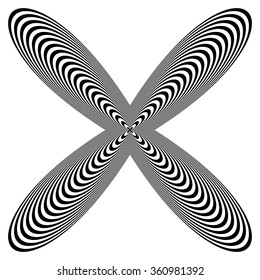 Abstract lined shape with distortion effect