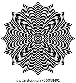 Abstract lined shape with distortion effect