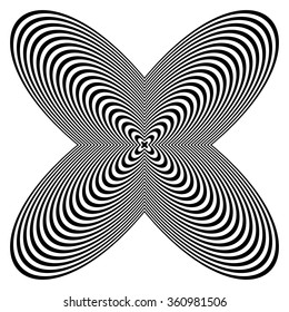 Abstract lined shape with distortion effect
