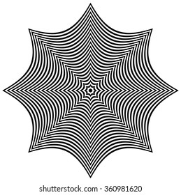 Abstract lined shape with distortion effect