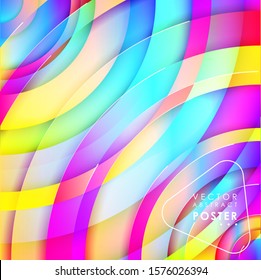 Abstract lined tech background. Futuristic light interface. Vector illustration with transparent geometric shapes