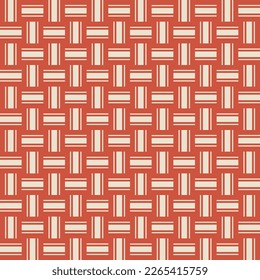Abstract Linen Stripes Vector Geometric Monochrome Seamless Pattern Minimal Knitted Look Trendy Fashion Colors Perfect for Allover Fabric Print or Wrapping Paper Coral Tones