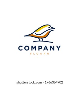 Abstract liner Bird colorful Logo template.