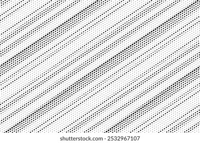 Abstract liner halftone pattern dot background texture. Overlay grunge diagonal linear dots distress vector.	