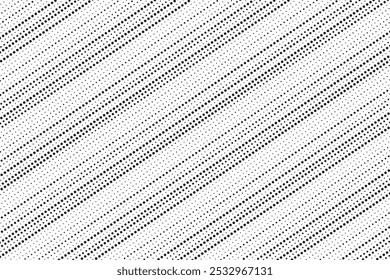 Abstract liner halftone pattern dot background texture. Overlay grunge diagonal linear dots distress vector.	