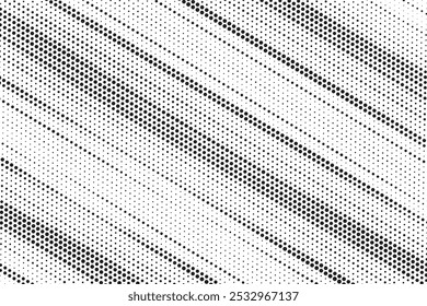 Abstract liner halftone pattern dot background texture. Overlay grunge diagonal linear dots distress vector.	