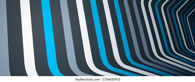 Abstract lines in 3D dimensional perspective abstract vector background, cool funky design layout, 70s retro template.