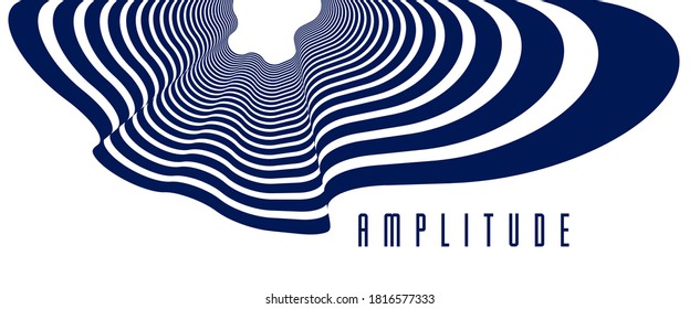 Abstract lines in 3D dimensional perspective abstract vector background, cool funky design layout, 70s retro template.