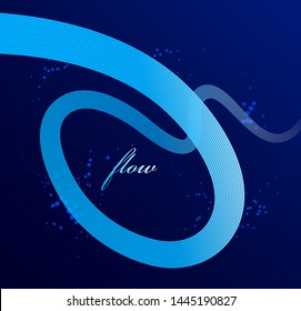 Abstract lines in 3D motion dimensional perspective vector background, elegant curvy light stripy design element, template for banner or poster and other ads.