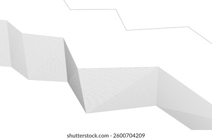 Abstract lines architectural 3d drawing
